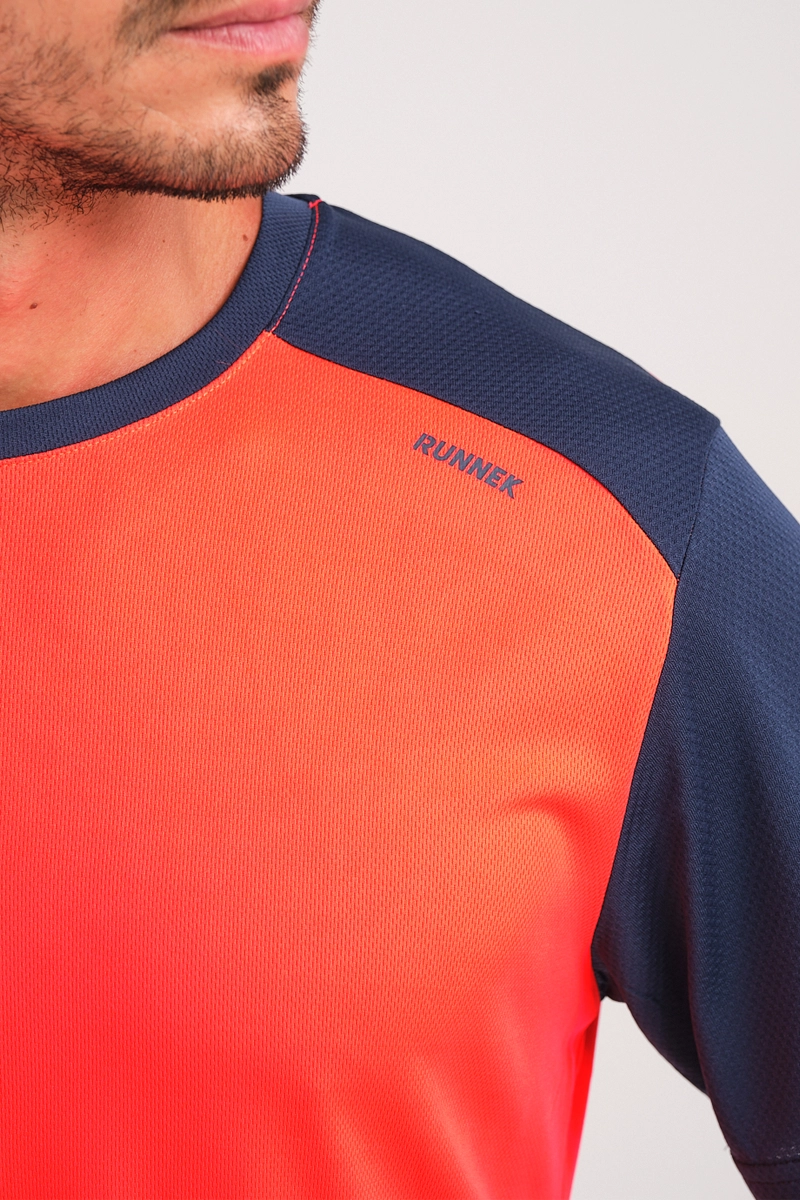 Camiseta Manga Corta Limit Naranja Fl Or Navy D